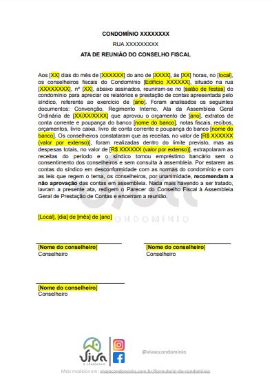 Reunião Do Conselho Fiscal Não Aprovação Viva O Condomínio 3425